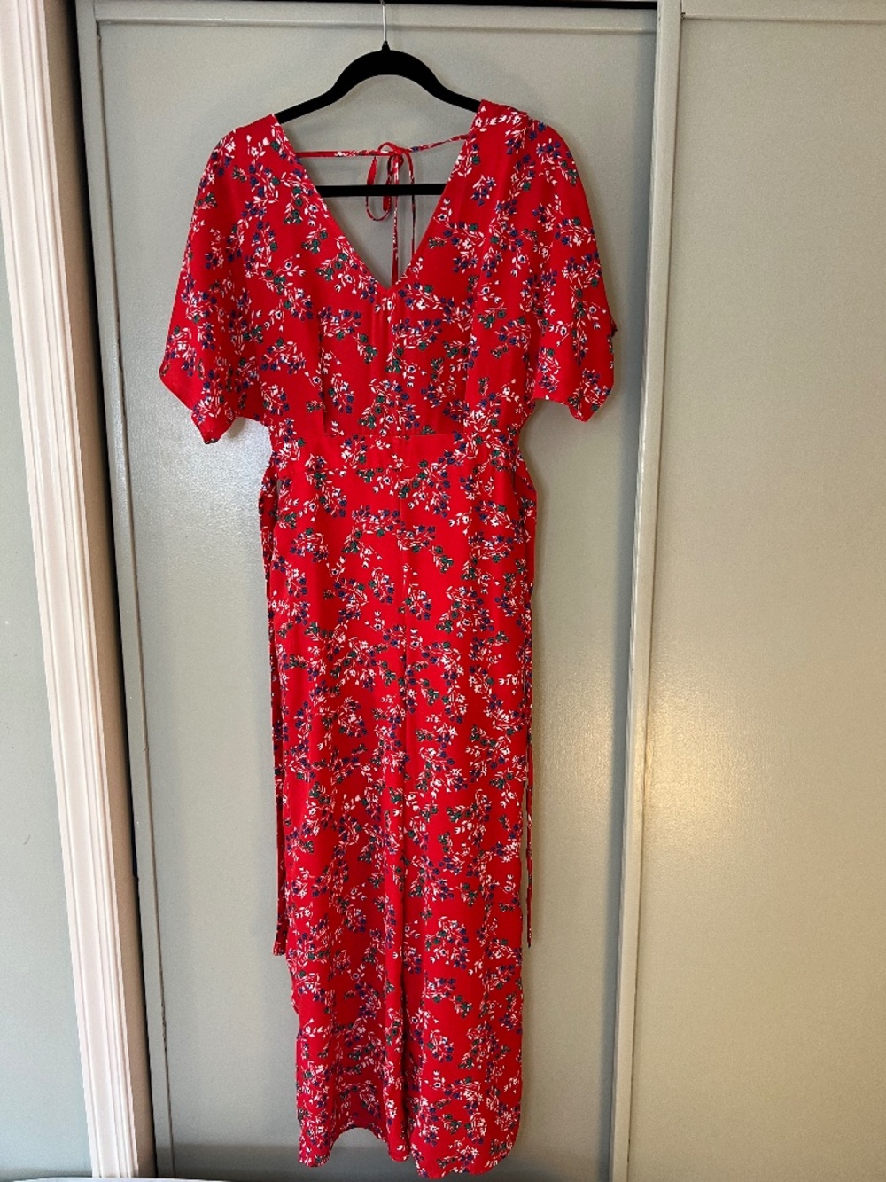 Red Floral Jumpsuit